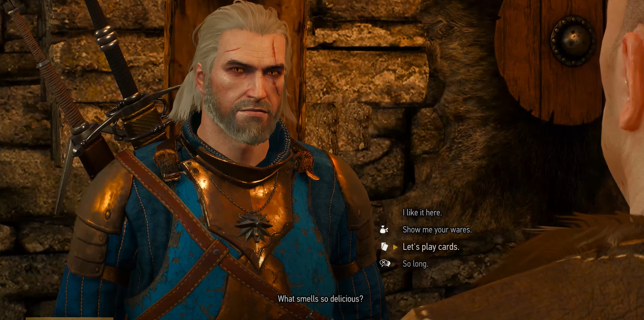 a screenshot of the game Gwent showing the main character