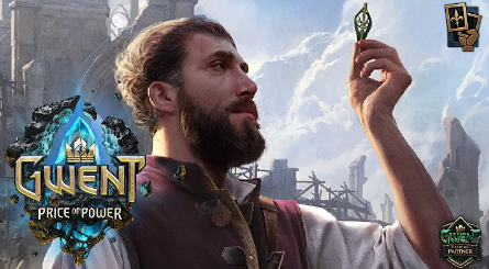 a character watching on the key in his hand - gwent